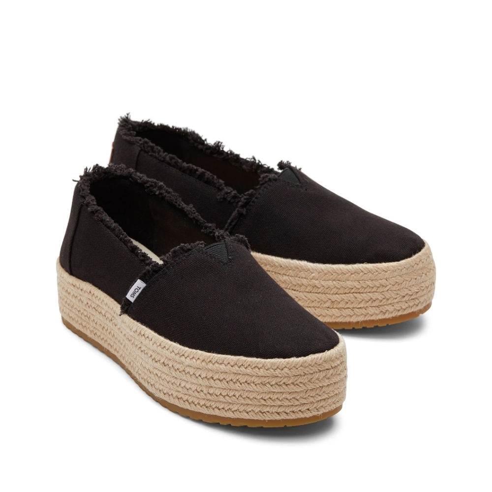 Toms Valencia Espadrille Black Canvas - Picture 2 of 8